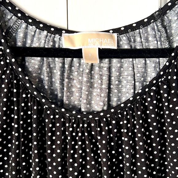 Women’s Michael Kors Long Sleeve Stretchy Polka Dot Long Sleeve Blouse Size S - Picture 2 of 7